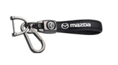 MAZDA key fob, keychain black leather