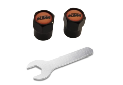 2 pcs KTM valve caps, black valve covers
