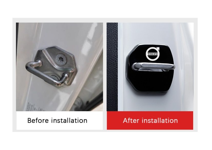 4 pcs VOLVO Protective cover for the door latch- black glossy