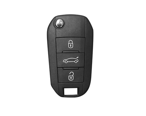 LUXURY nøglebetræk til PEUGEOT biler hvid blank/Chrome