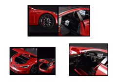 Tes model S metal model toy battery lights sound 1:24 Red