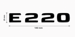 Mercedes nápis  E320 - černý lesklý 140 mm