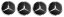4pcs Wheel center caps MERCEDES BENZ 75mm black chrome B66470202