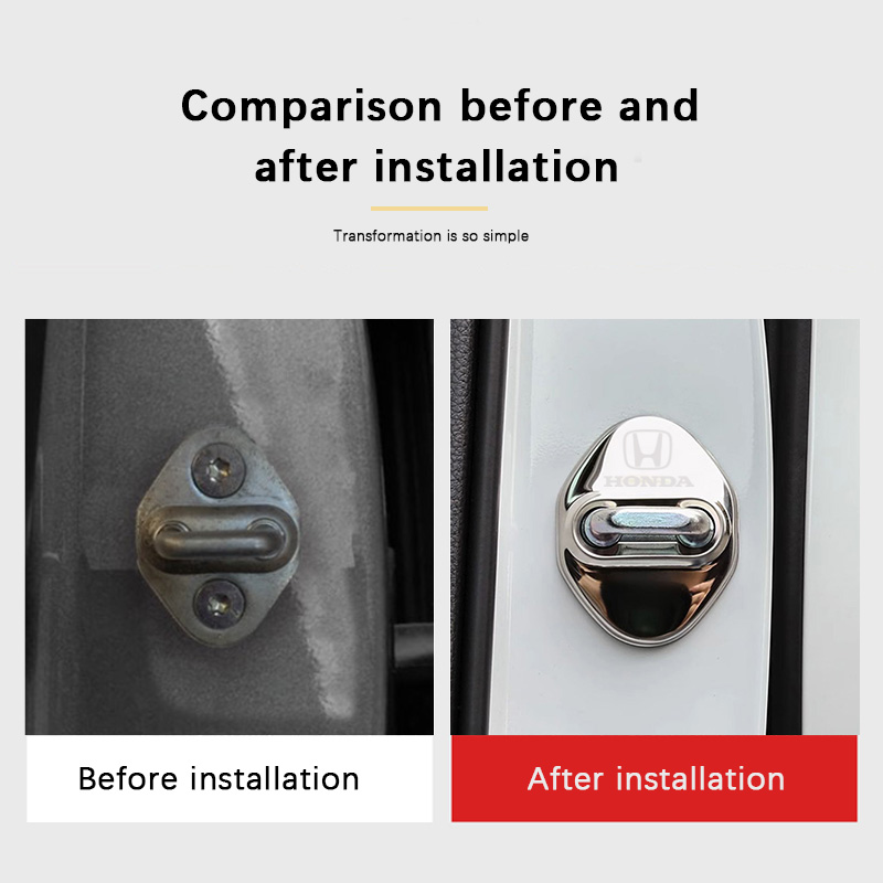 4 pcs HONDA Protective cover for the door latch- silver