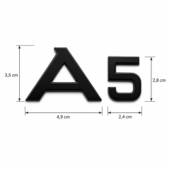 Audi A5 rear door lettering - glossy black