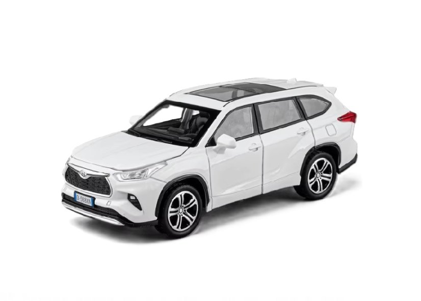 Toyota Highlander μεταλλικό μοντέλο παιχνιδιών φώτα μπαταρίας ήχο 1:32 Λευκό