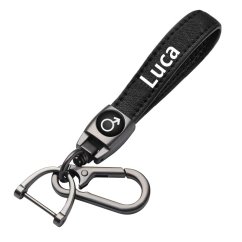 Luca key fob, keychain black leather
