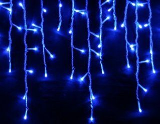 LUMA LED Weihnachtslichtregen mit einem Blitz, 210 LEDs 5m Stromkabel 5m IP44 Blau mit einem Timer-KOPIE