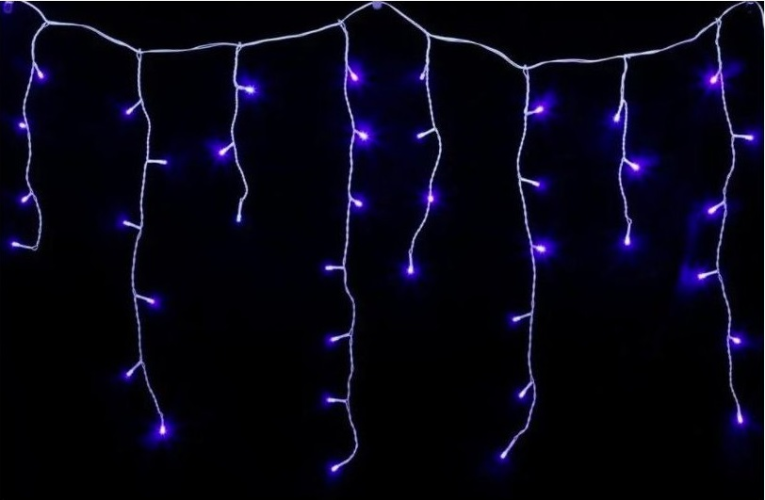 LUMA LED Kerstlicht regen, 310 LED's 5m Stroomkabel 5m IP44 blauw met een timer