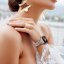 APPLE WATCH Band for Women Screen Protector Diamond Crystal Protective Case with Metal Band for iWatch Series 7/8 Rose Gold 41mm