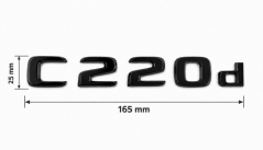 Mercedes nápis  C220d- černý lesklý 165 mm