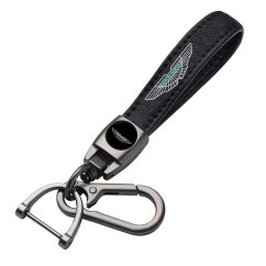 Aston Martin key fob, keychain black leather