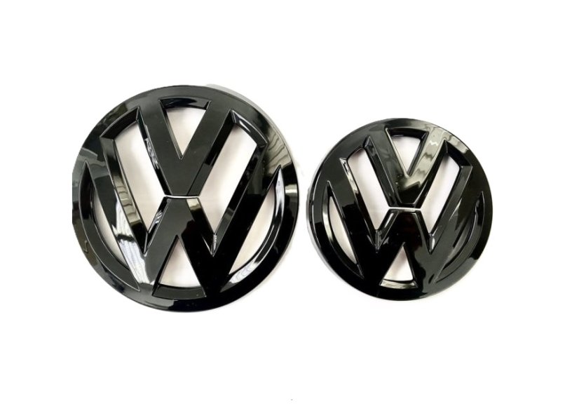 VW PASSAT B7 (2012-2016) front and rear emblem, logo (13,8cm and 11cm) - glossy black