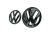 VW POLO 6R (2009-2013) front and rear emblem, logo (11.2cm and 12.4cm) - black glossy