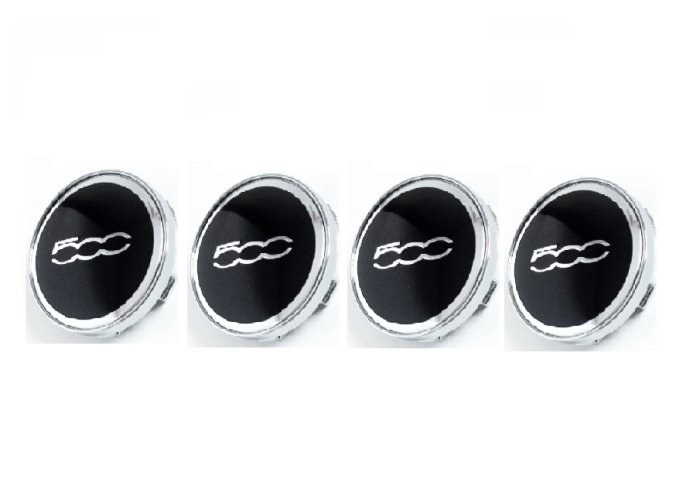 4pcs Wheel center caps FIAT 500 60mm black chrome 51884863