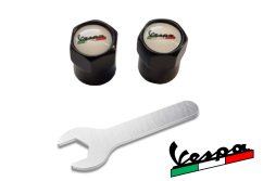 2 pcs VESPA valve caps, black valve covers