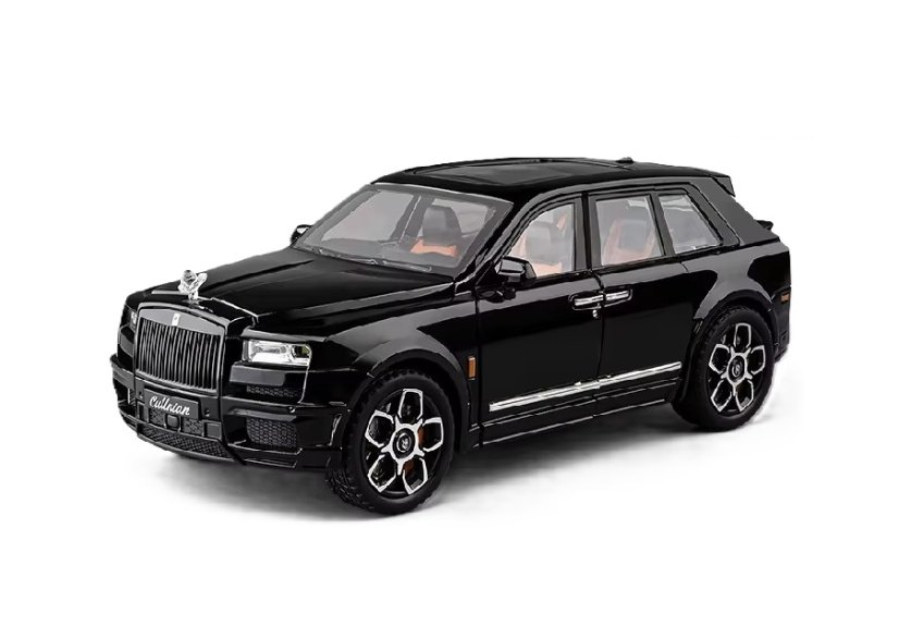 Rolls Royce Cullinan metalen model speelgoedbatterijverlichting klinkt 1:20 Zwart