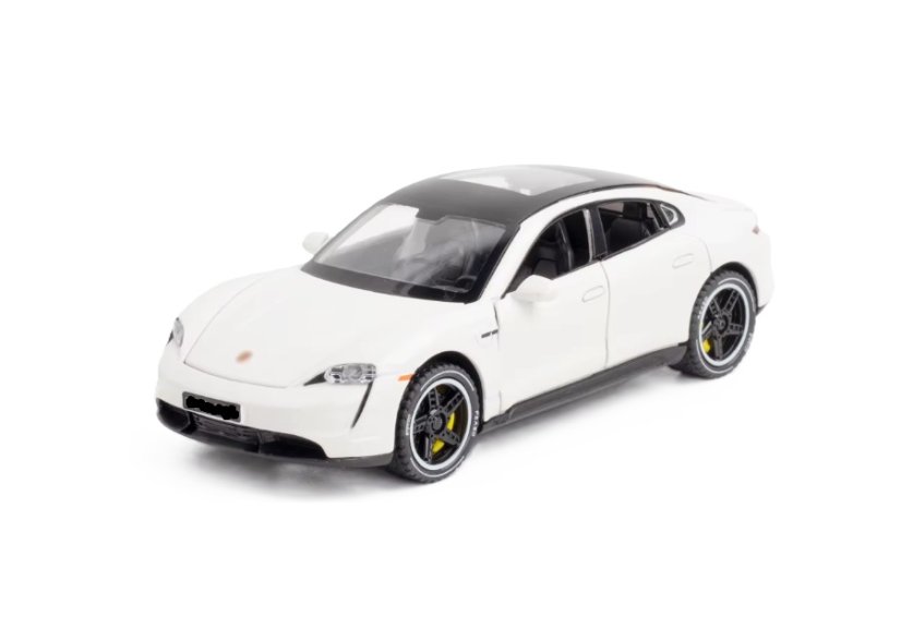 Porsche Taycan metalen model speelgoedbatterijverlichting klinkt 1:32 Wit