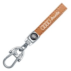 AUDI key fob, keychain brown leather