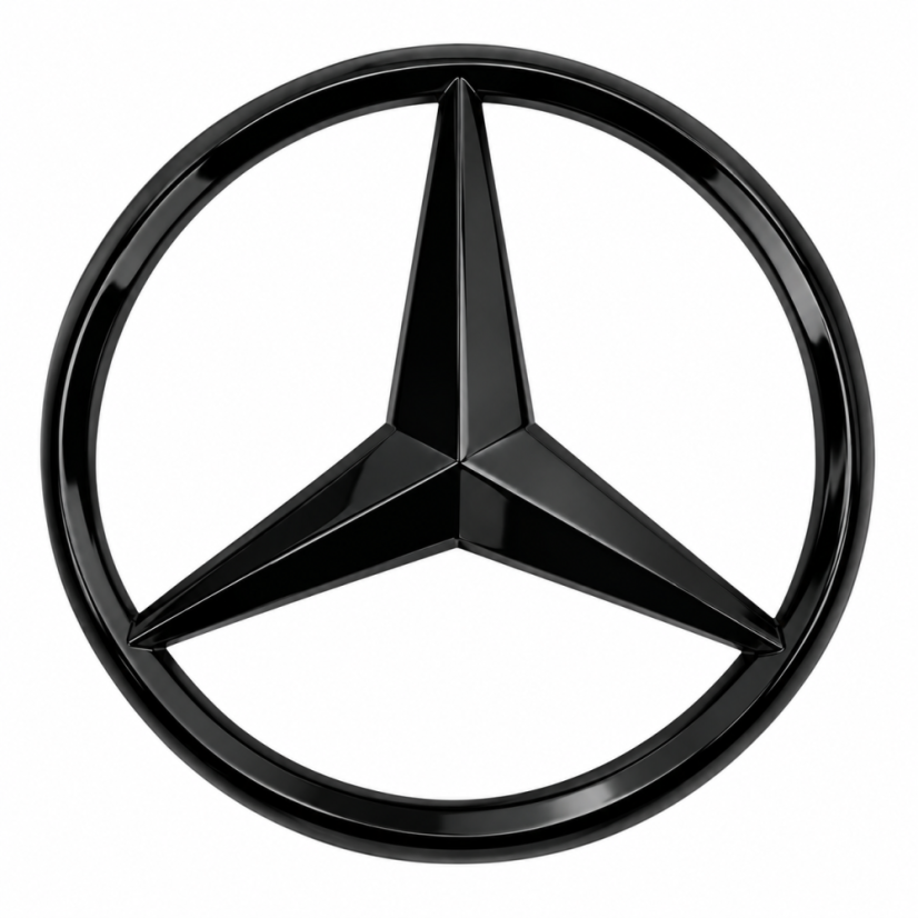Mercedes-Benz rear emblem A2037580058 for the trunk lid, designed for Mercedes-Benz C-Class W203, C-Class Estate S203, and C-Class SportCoupé CL203 models (2000–2008).