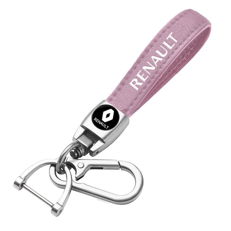 RENAULT key fob, keychain, pink leather