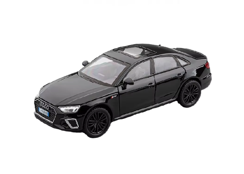 Audi A8 metalen model speelgoedbatterijverlichting klinkt 1:32 Zwart
