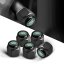 4 pcs LAND ROVER valve caps, black valve covers green logo