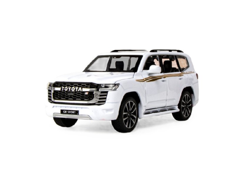 Toyota Land Cruiser LC 300 metalen model speelgoedbatterijverlichting klinkt 1:32 Wit