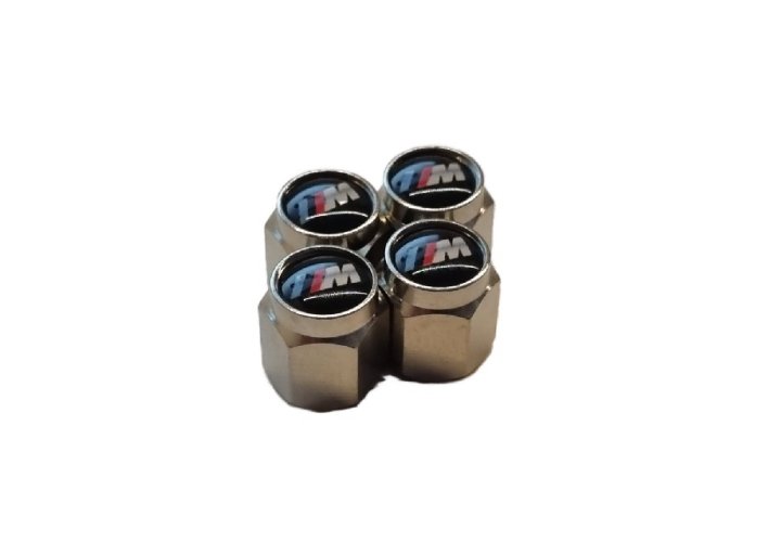 4 pcs BMW M-PACKET valve caps, valve covers silver/chrome