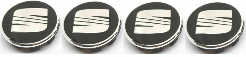 4pcs Wheel center cap SEAT 63mm black red chrome 1P0601165