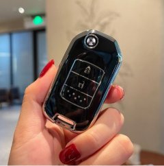 LUXURY key cover for HONDA cars black glossy/chrome