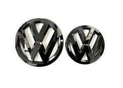 VW PASSAT B7 (2012-2016) front and rear emblem, logo (13,8cm and 11cm) - glossy black