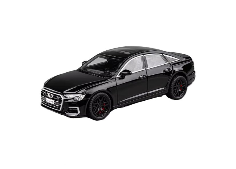 Audi A6 metalen model speelgoedbatterijverlichting klinkt 1:32 Zwart