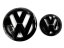 VW T-CROSS (2019-2020) embleem voor en achter, logo (14cm en 9,3 cm) - glanzend zwart