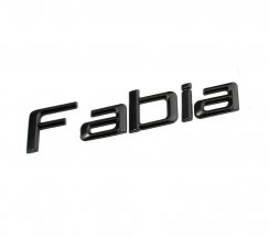Fabia inscription - black glossy 125mm