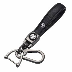 MG key fob, keychain black leather