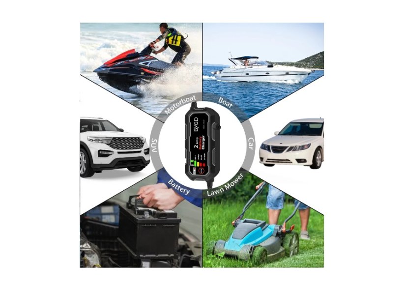 Fully automatic intelligent charger 2A - 6V 12V portable