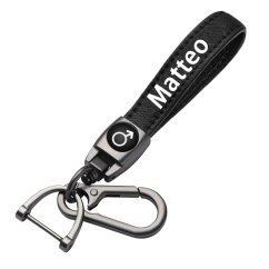 Matteo key fob, keychain black leather