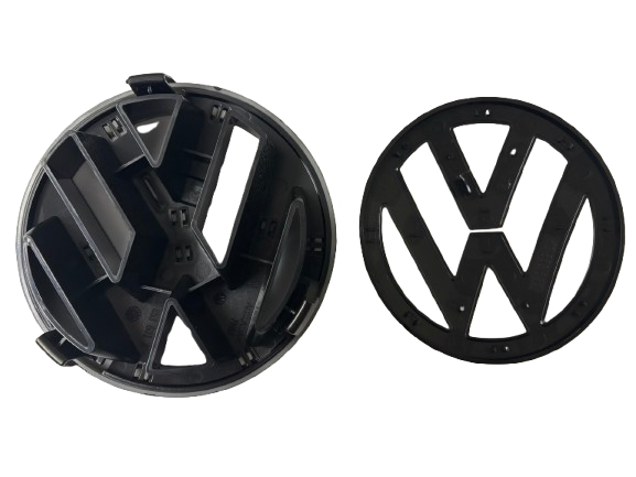 VW GOLF V MK5 (2003-2010) front and rear emblem, logo (12,5cm a 11,3cm) - black glossy