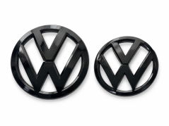 Emblema anteriore e posteriore per VW Passat B7 Berlina/Limousine (2010-2014) , logo (13,5 cm e 11 cm) - nero lucido (ricambio)