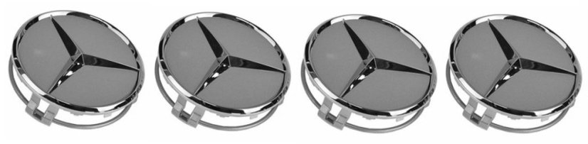 4pcs Wheel center caps MERCEDES BENZ 75mm silver chrome B66470202