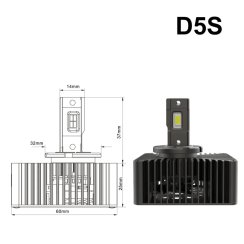 D5S Främre LED xenon-lampor för lampor, D5S upp till 500 % högre ljusstyrka 6000-6500k
