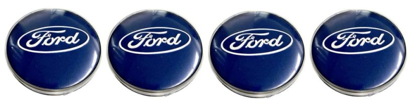 4pcs Wheel center caps, blue FORD 60mm