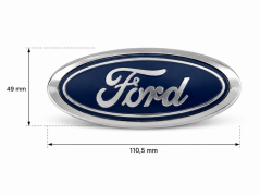 FORD emblem 1 10,5 x 49mm front or rear - blue