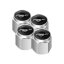 4 pcs FORD MUSTANG valve caps, valve covers silver/chrome