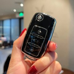 LUXURY kryt na klíč pro vozy VOLKSWAGEN ŠKODA černá lesklá/chrom