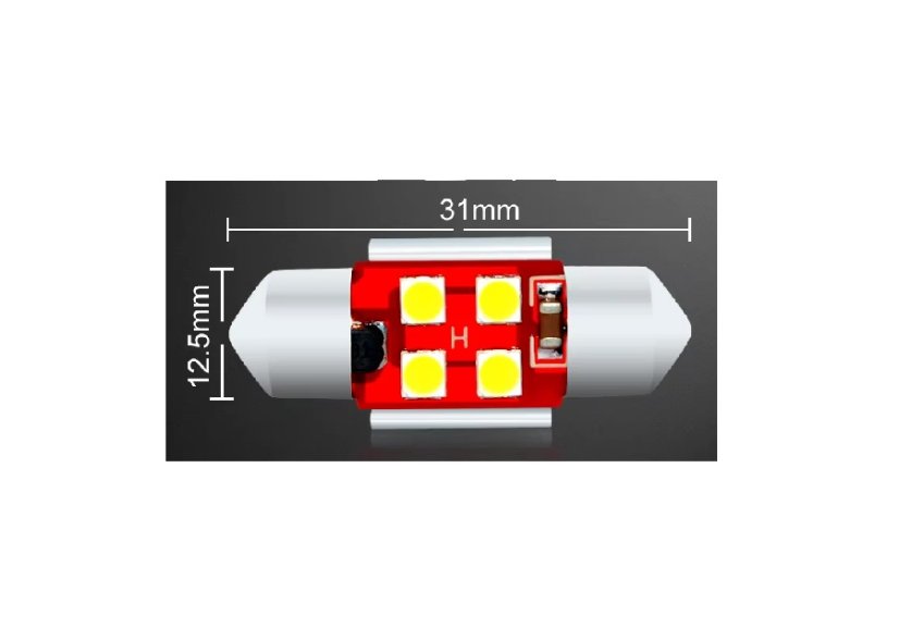 Car bulbs with LED backlight 31mm 12V C5W-4SMD-3030 Canabus 195LM White