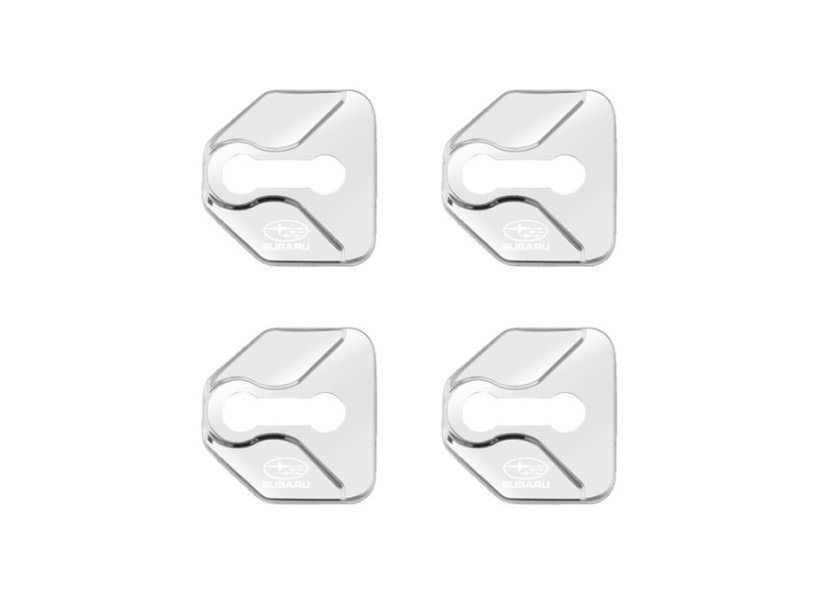 4 pcs SUBARU Protective cover for the door latch- silver