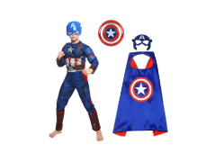 Lasten Captain America lihaksikas-asu koko L 130 cm