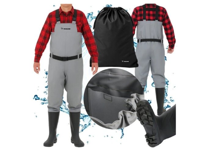 Trizand 25894 Wading pants with belt gray size 46